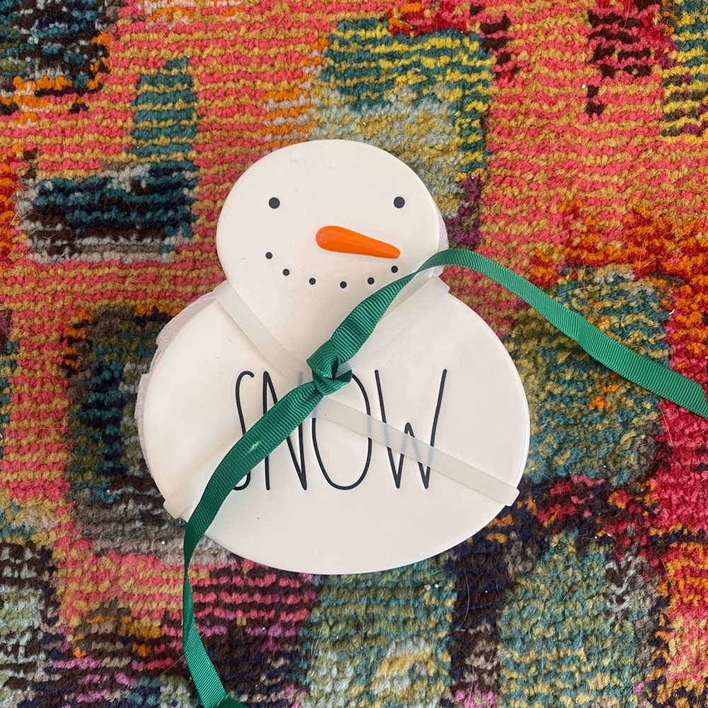 Rae Dunn Artisan Collection White Snowman Coasters